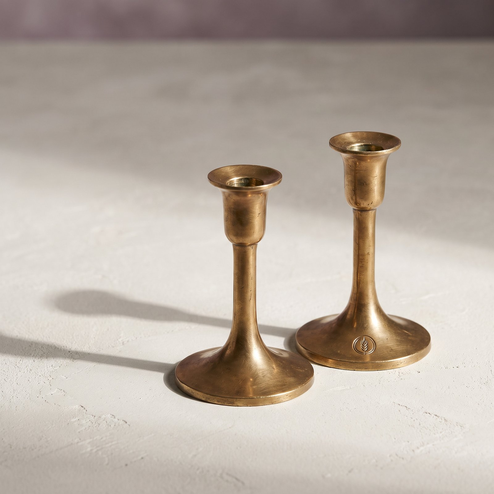Ember Brass Candlestick Pair